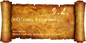 Váradi Lizander névjegykártya